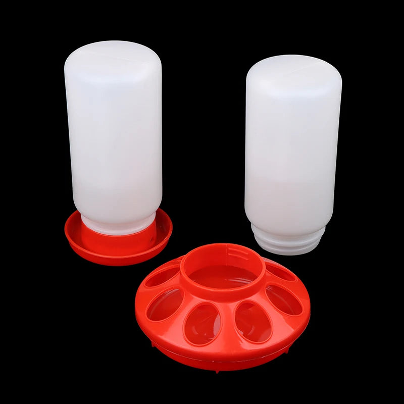 [F] Poultry Thickened Feeder And Drinker Water Food Dispenser Automatic Chicken Birds Chick Waterer Feeding Bucket Container