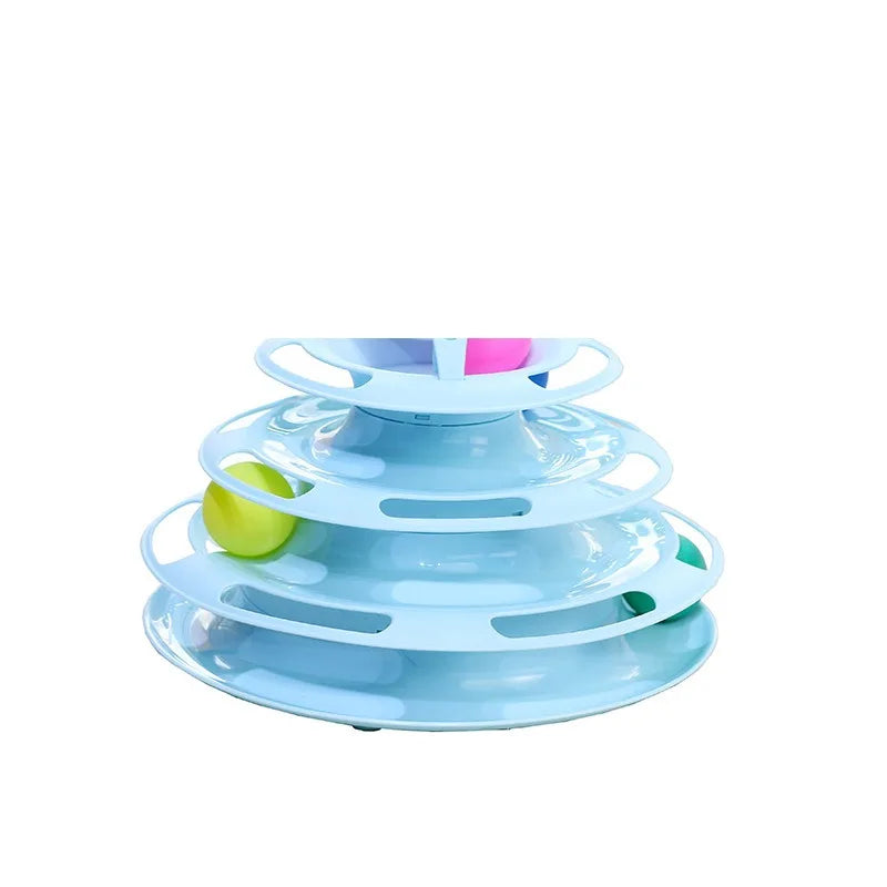 3 Layer Cat Turntable Interactive Track Toy – Cat Space Tower My Store 2
