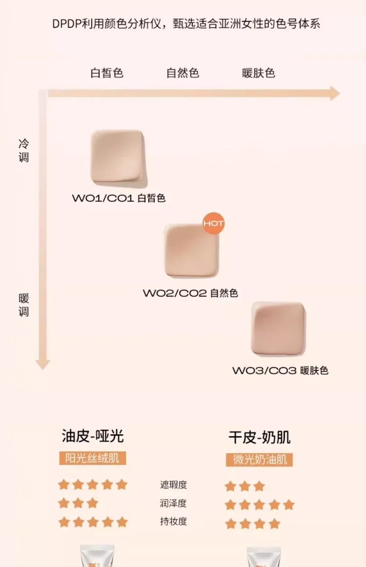 DPDP Makeup-holding Light Translucent Makeup Foundation Long-lasting Waterproof Nourishing Concealer Korea Makeup Cosmetics