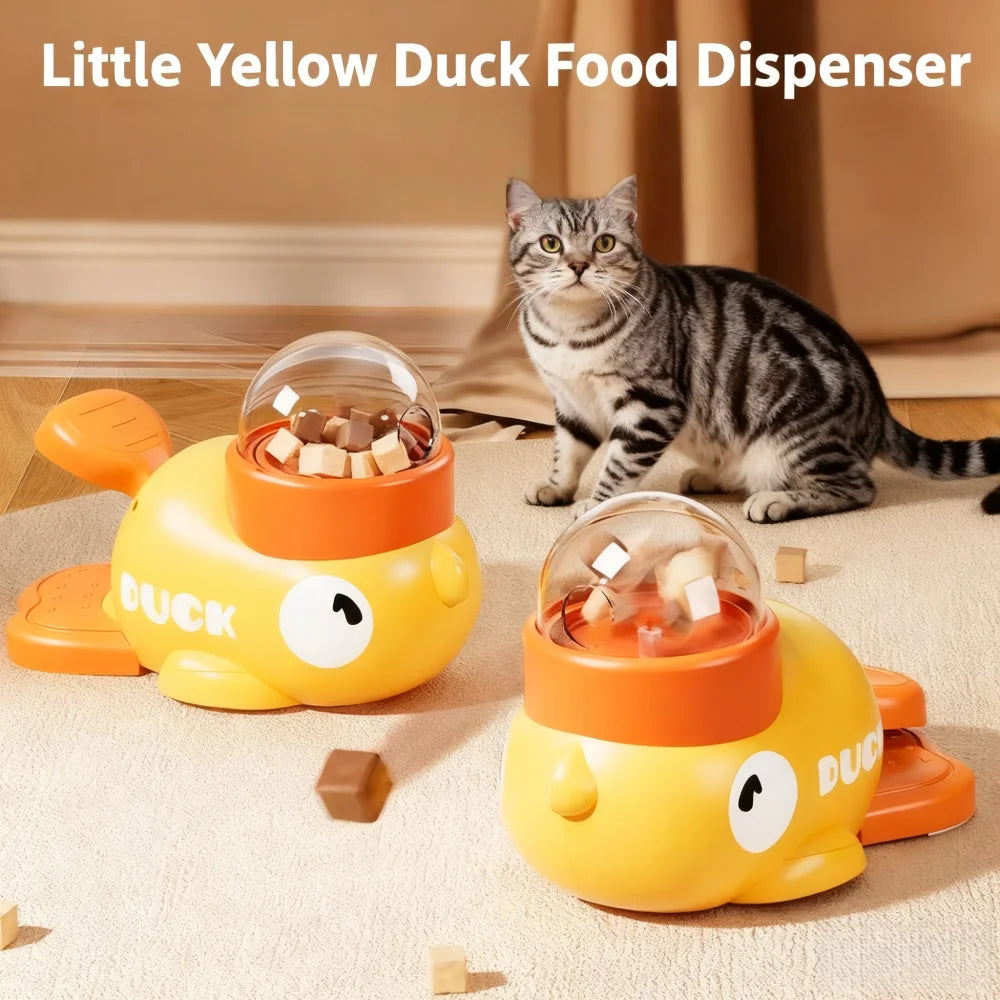 Dog, Cat, Pet Feeder Yellow Duck-Shaped Cat Food Dispenser Training Dog Toy Puzzle Dog Entertainment Toy Cat Toy