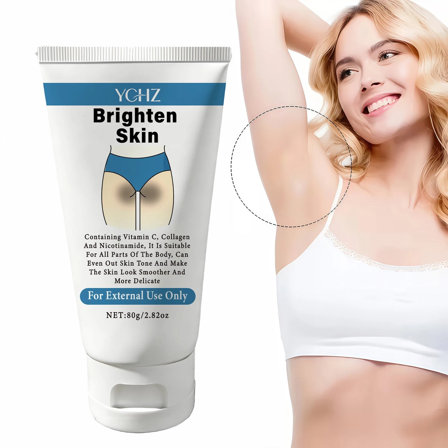 Skin Brightening Cream, Skin Brightening Moisturizing Cream, Deep Hydration, Refreshing and Non-Sticky, Moisturizing Skin Care Cream, Skin Care 80g