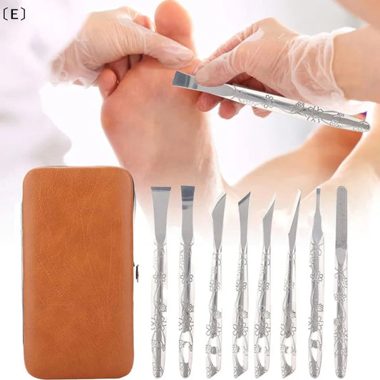 〔E〕Professional Pedicure Tools Set Manicure Kit Stainless Steel Toe Pedicure Knife Nail Clipper Feet Scraper Dead Skin Remover