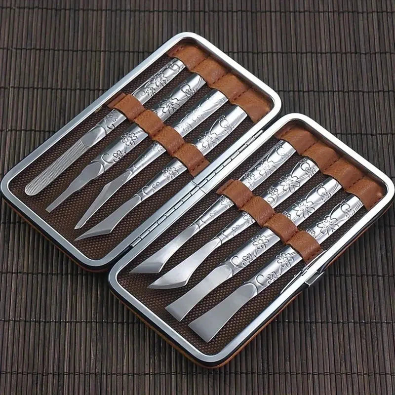 〔E〕Professional Pedicure Tools Set Manicure Kit Stainless Steel Toe Pedicure Knife Nail Clipper Feet Scraper Dead Skin Remover