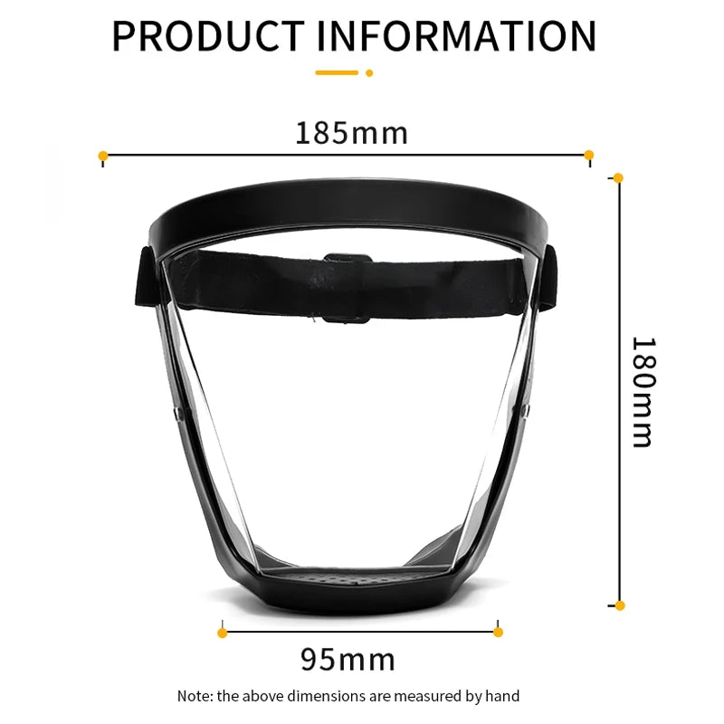 Anti-Fog Full Face Shield With Filters Kitchen Oil-Splash Face Mask Work Protection Mask Safety Glasses Protective Cover Mask