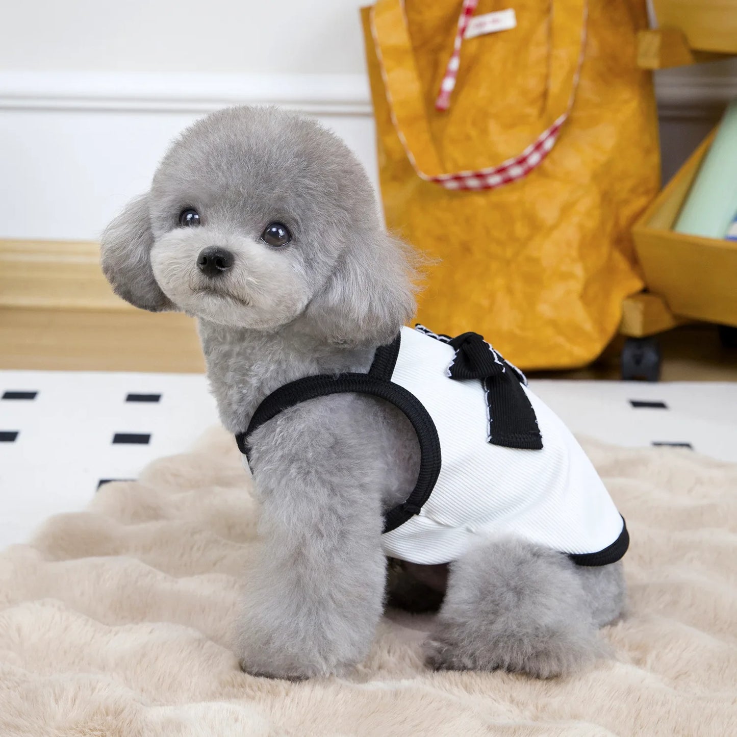 Pet Bow Vest Cat Clothes Thin Spring/summer Princess Camisole Vest Teddy Summer Simple Sun Protection Short Sleeved Shirt