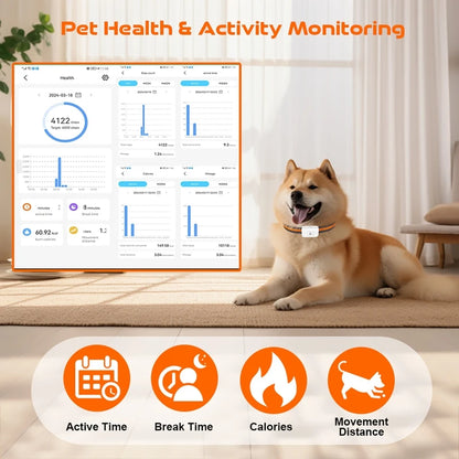 GPS Pet Locator Smart Collar with Colorful LED Flash IP67 Waterproof Pet Pedometer Calorie Health Data Monitoring Mini Tracker