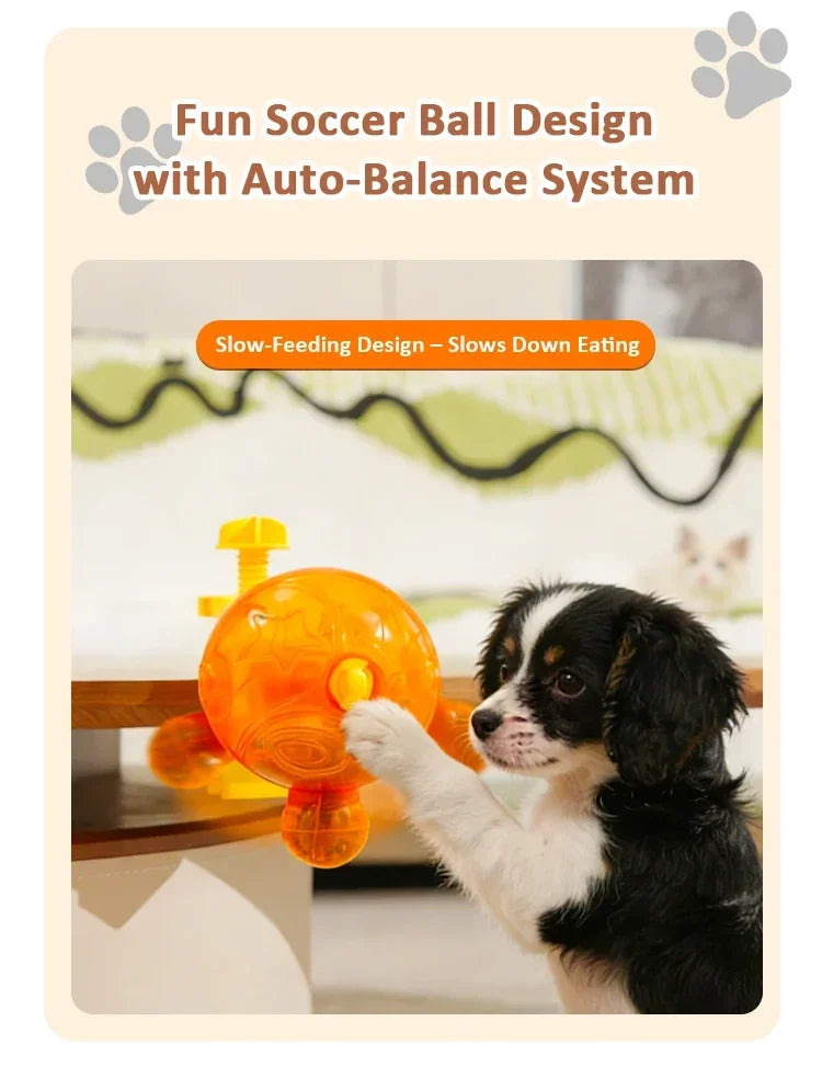 Pet Self-Service Feeder Dog Feeder Ball, Slow Food Dispenser Toy Pet Reward Machine for Small Dogs & Cats Anti-Gulping