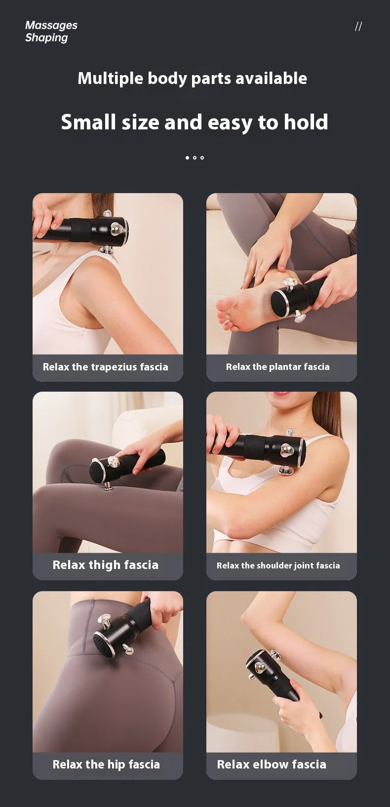 Multi-function Fascia Release Instrument Three-dimensional High-frequency Vibration 4 Massage Areas Full Body Massage 3 Gear
