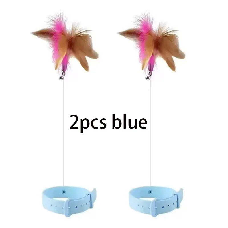 Interactive Cat Feather Collar Toy with Bell My Store 2