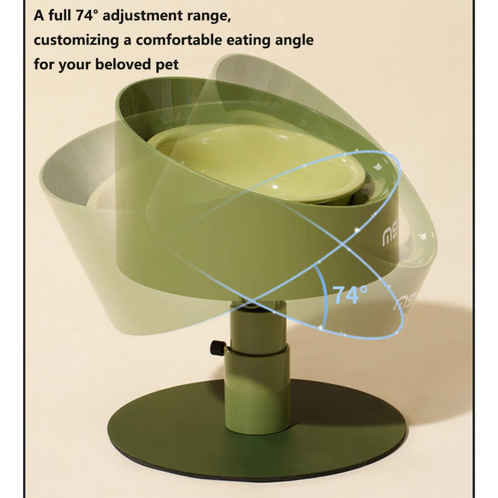 Ceramic Cat Food Water Bowl Flower Shaped Adjustable Anti-Vomiting Cat Bowl Non-Slip Neck Protection Pet Feeding Supplies