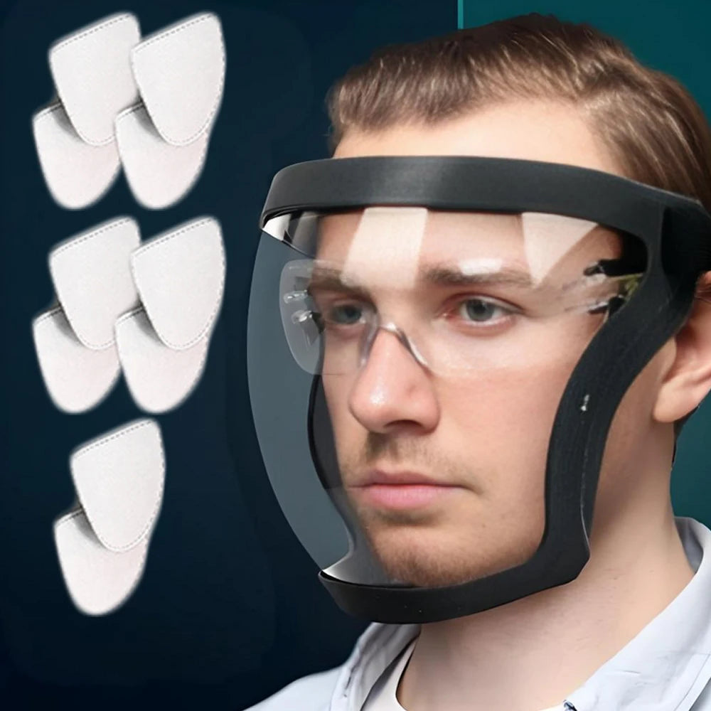 Full Face Shield Transparent Safety Mask With Filthers Oil-splash Proof Eye Facial Anti-fog Head Cover Work Protection Glasses