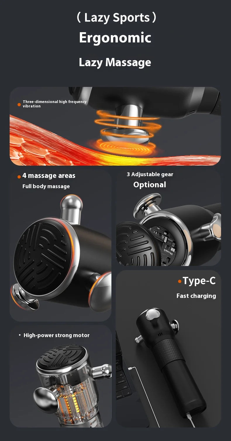 Multi-function Fascia Release Instrument Three-dimensional High-frequency Vibration 4 Massage Areas Full Body Massage 3 Gear