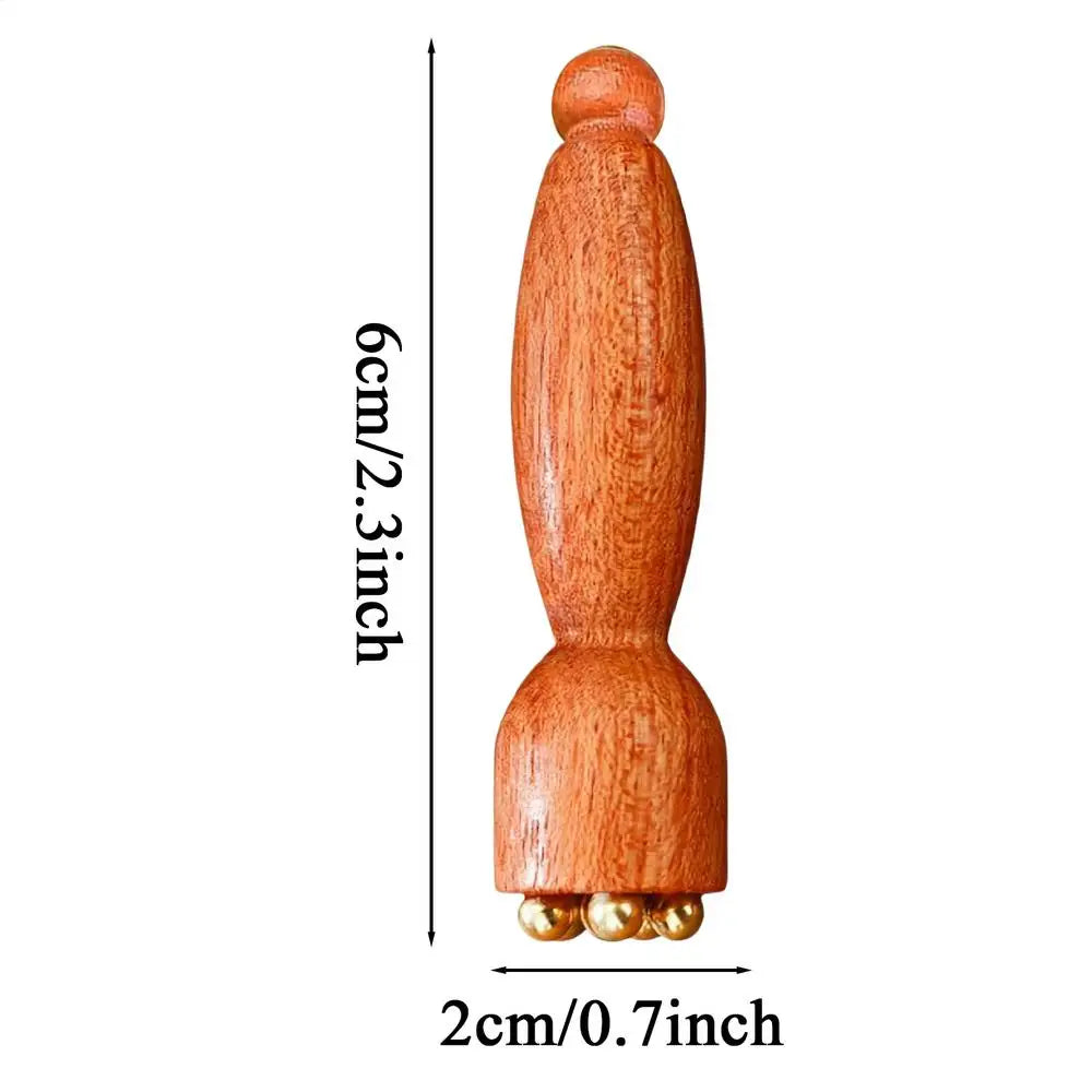 Facial Massager Lotus Seedpod Beauty Brass Bead  Rosewood Facial Gua Sha Tool Eye Relaxation Meridians Point Acupoint Massage