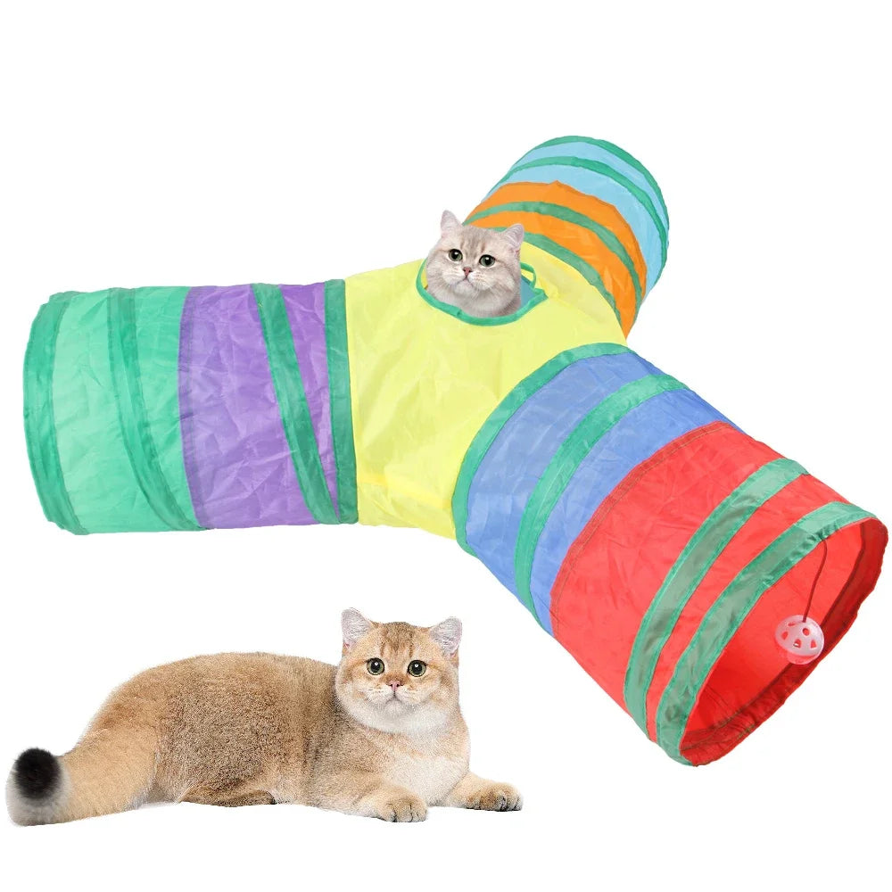 Cat Tunnel Pet Tube Collapsible Play Toy Indoor Outdoor Kitty Puppy Toys for Puzzle Exercising Hiding Training Dureve