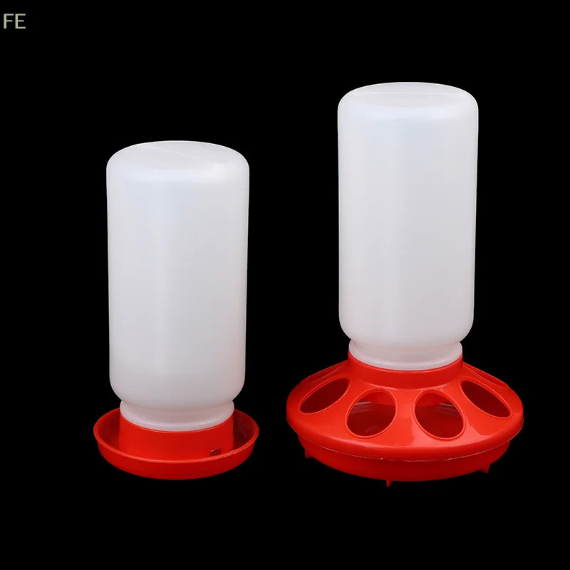 [F] Poultry Thickened Feeder And Drinker Water Food Dispenser Automatic Chicken Birds Chick Waterer Feeding Bucket Container