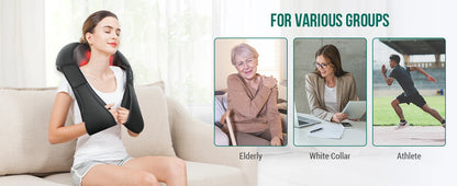 Back Massager, Heated Shiatsu Neck Massager, Portable Full Body Massager,Deep Kneading Shoulder Electric Massage shawl,Waist Leg
