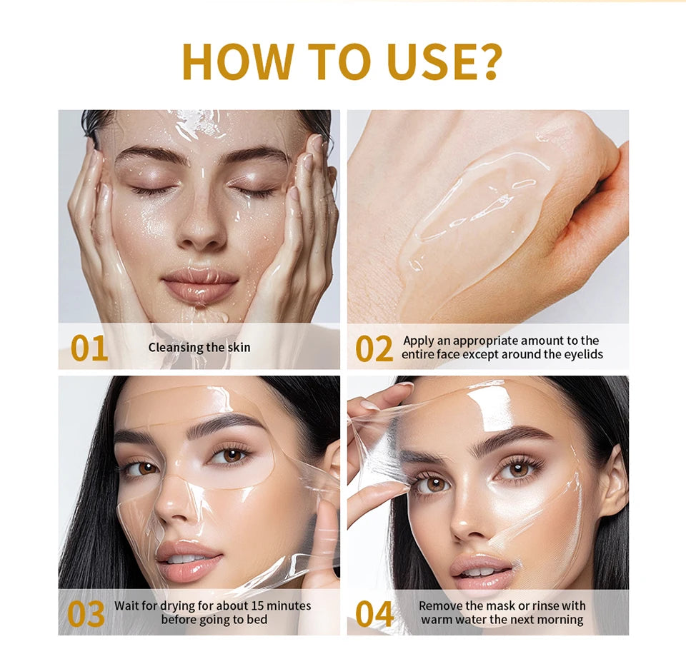 Collagen Facial Mask And Brush Set Rejuvenates Moisturizes Brightens Skin For Glowing Elasticity Korean Face Care Treatment