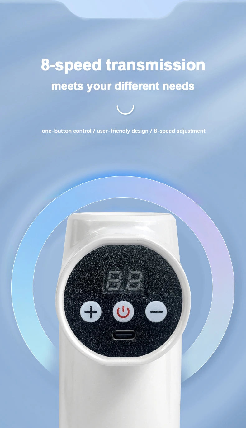 Fascia gun with 12 massage heads, muscle massage gun, new mini massager for relaxing and tapping muscles