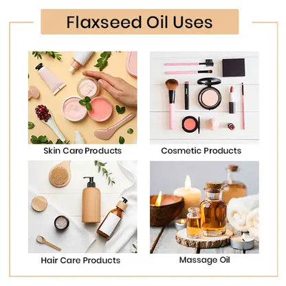 Flaxseed Oil 100% Pure Natural Cold Pressed Carrier Oil for Skin Care