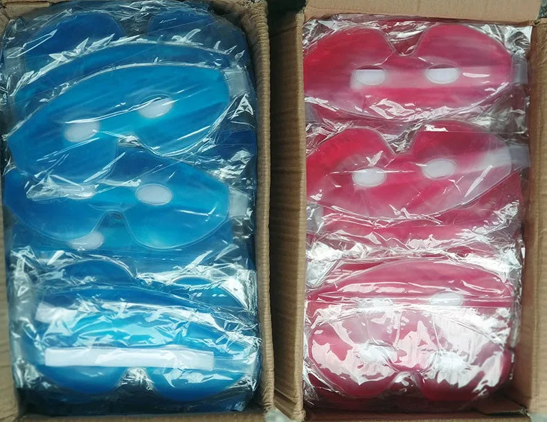 1PC Full Face Massage Ice Mask Hot Cold Compress Gel Cooling Ice Face Eye Mask Facial Mask Face Ice Pack Sleeping Face