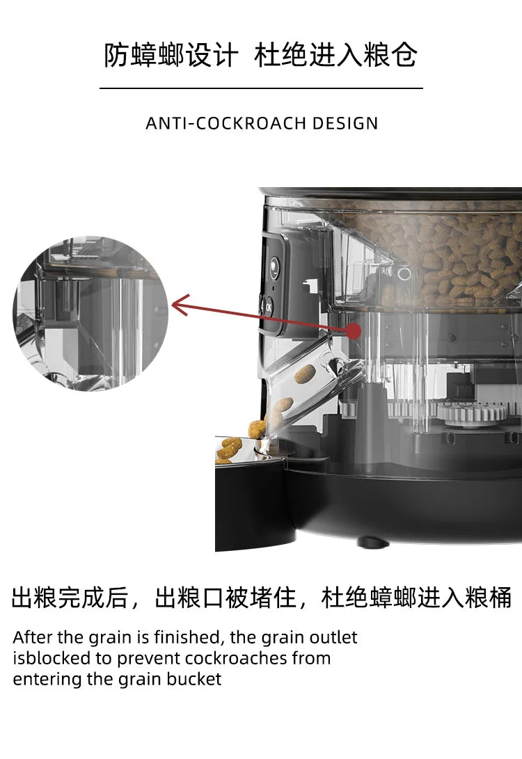 Automatic Cat Feeders, 4L Timed Cat Dry Food Dispenser, Dual Power Supply, Programmable Portion Size, Auto Pet Feeder