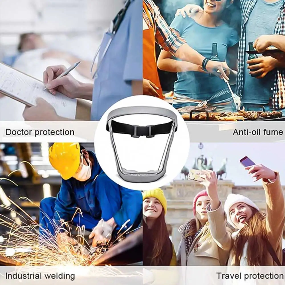 Full Face Shield Transparent Safety Mask With Filthers Oil-splash Proof Eye Facial Anti-fog Head Cover Work Protection Glasses