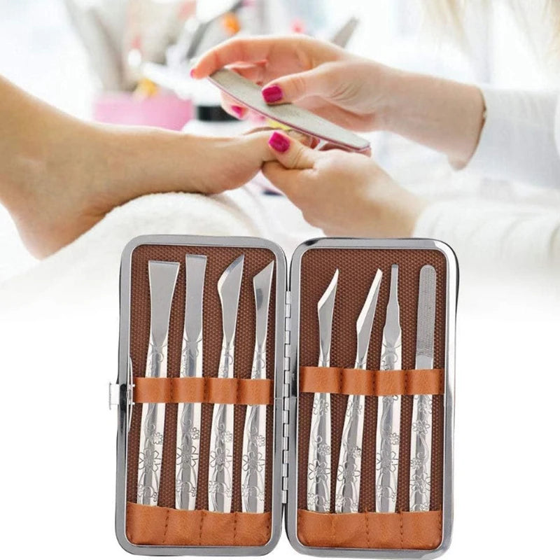 Professional Stainless Steel Manicure Pedicure Tools Set Nail Clipper Feet Scraper for Dead Skin Removal
