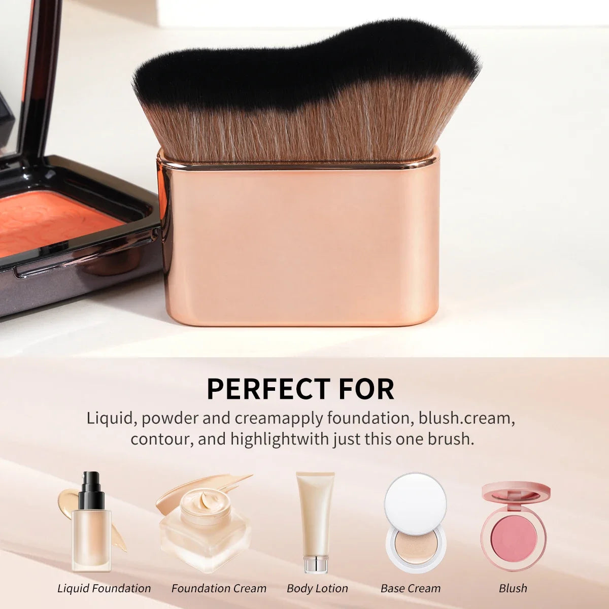 MAANGE Large Makeup Brushes for Contouring Tanning Liquid Foundation Cream Blush Soft Bristle Multi-purpose Makeup Tool for Days