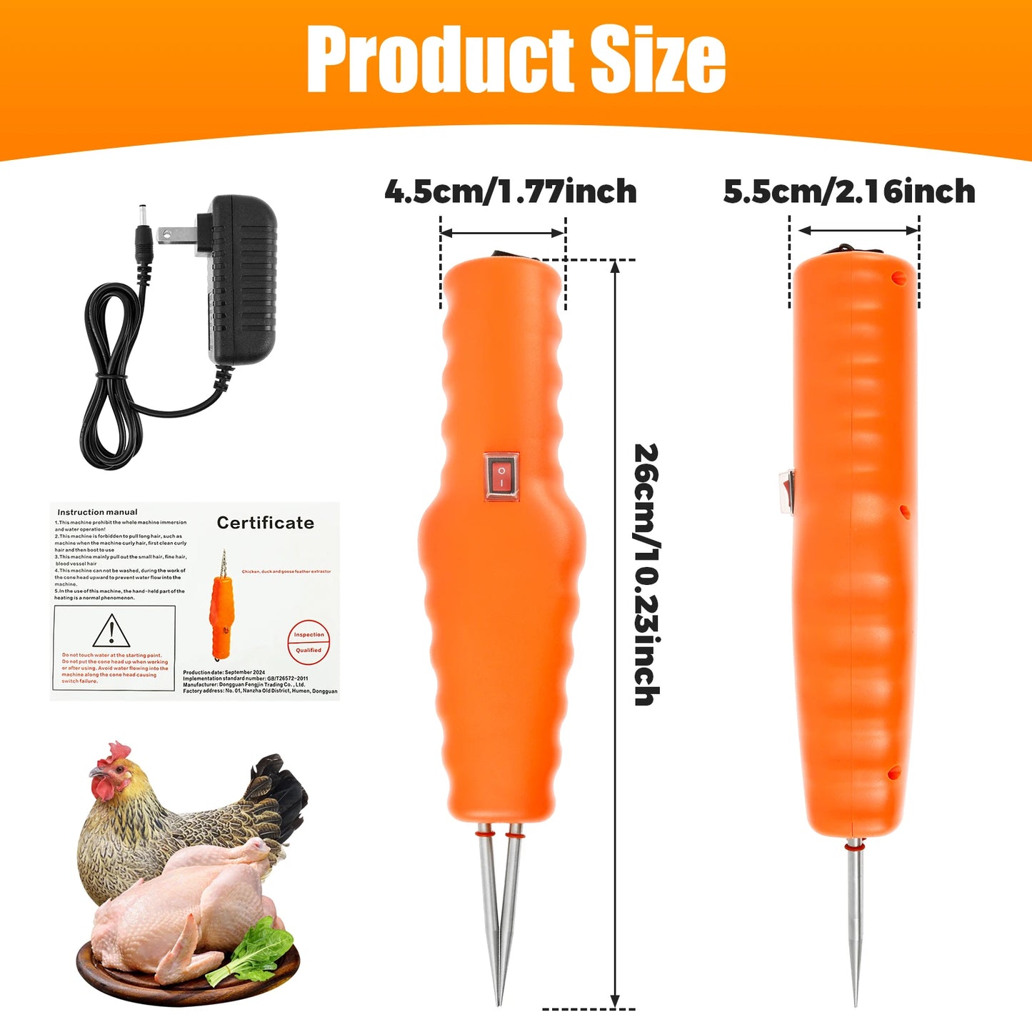Poultry Electric Feather Plucker Automatic Quick Hair Plucking Chicken Duck Goose Hair Waterproof Handheld Remove Tools