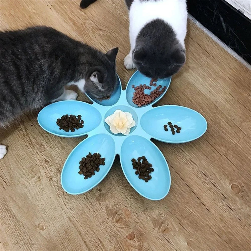Cat Bowl Multi Cat Petal Food Bowl Baby Cat Milk Cat Special Bowl Multi functional Cat and Dog Food Bowl Upgrade Pet Lunch Time
