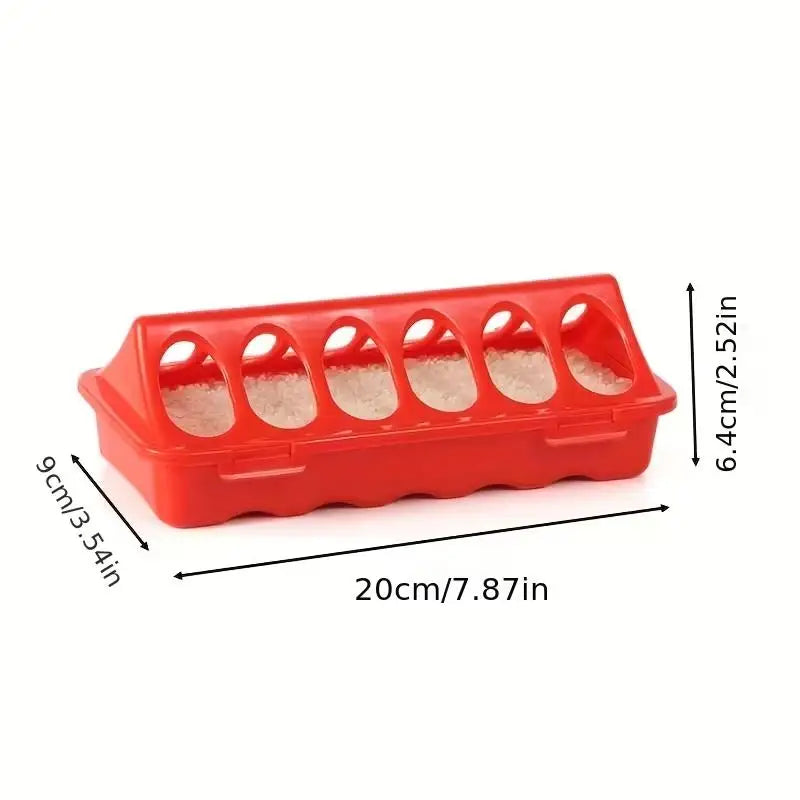 3pcs 20cm Poultry Feeder Troughs – Flip-Top Plastic, Spill-Proof for Baby Chickens & Quail