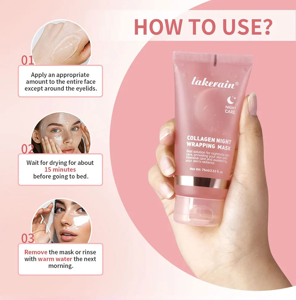 Collagen Facial Mask And Brush Set Rejuvenates Moisturizes Brightens Skin For Glowing Elasticity Korean Face Care Treatment