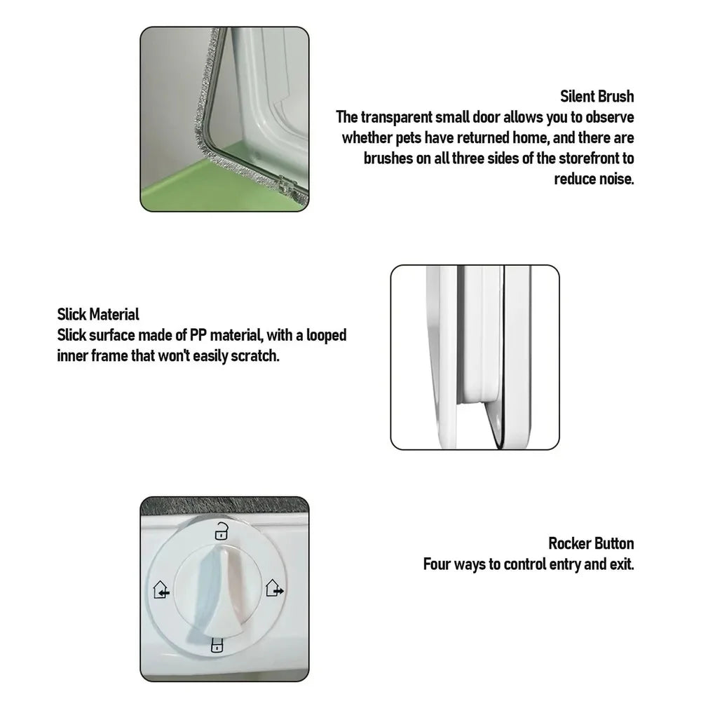 Flap Pet Door Dogs Flap Door 4 Ways Controllable Cats Door Dog Access Door Pet Entry Gate Door Convenient Pet Accessories Dureve