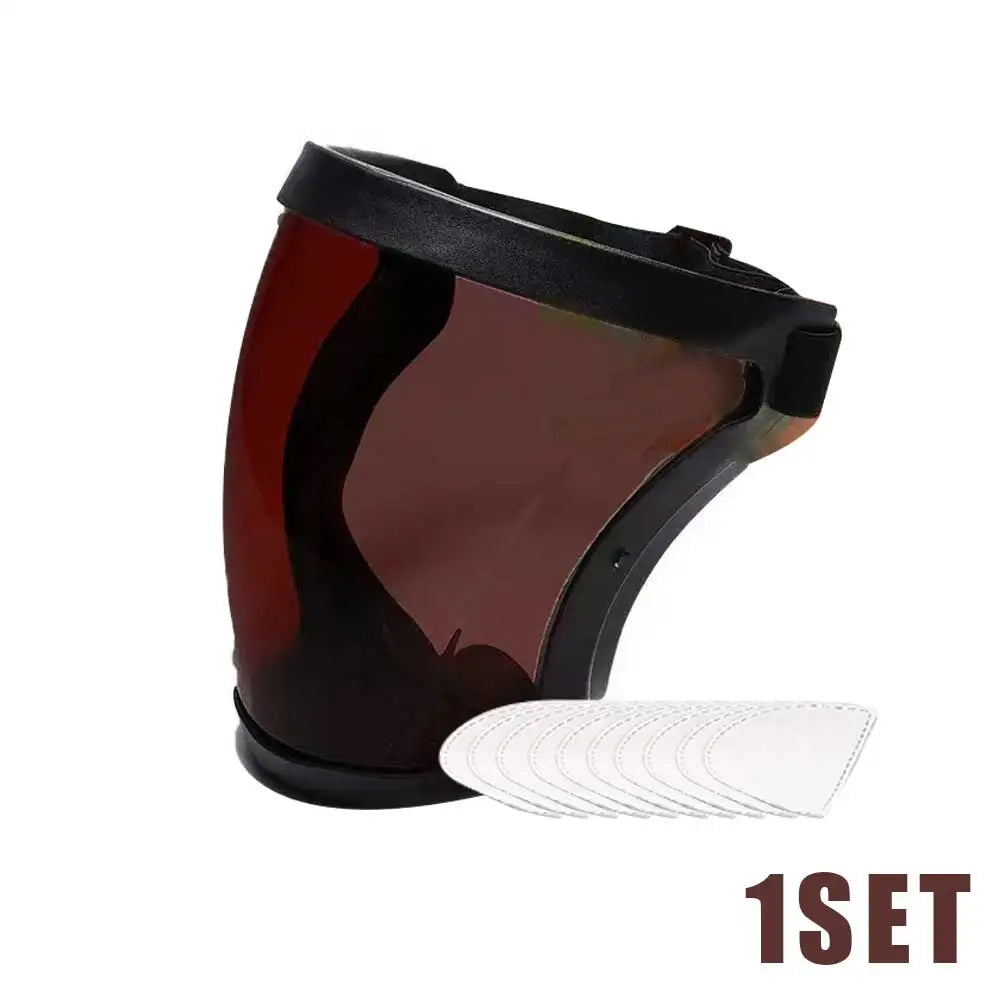 Full Face Shield Transparent Safety Mask With Filthers Oil-splash Proof Eye Facial Anti-fog Head Cover Work Protection Glasses