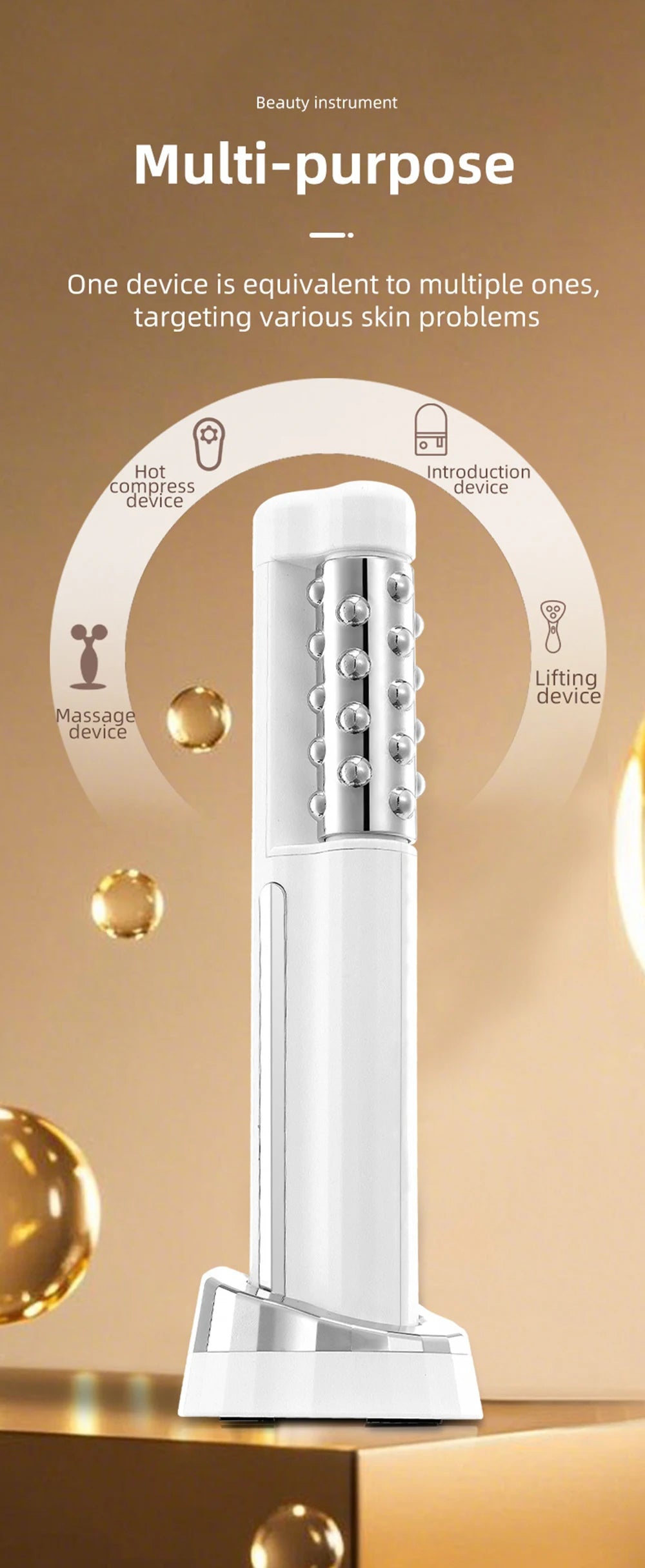 2026 Latest Facial Rolling Massager Device Heated Roller Firming Face EMS 360 Rotating Wrinkle Remover Improve Facial Depression