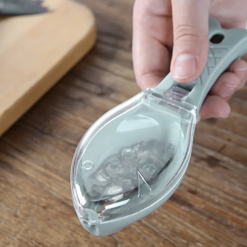 Kitchen Tools Fish Scales Graters Scraper Fish Cleaning Tool Scraping Scales Device with Cover Home Kitchen Cooking Fish Tool
