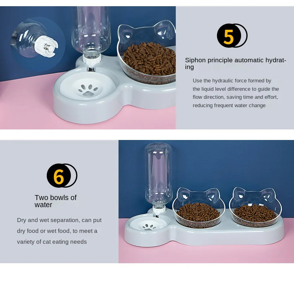 5K Pet SuppliesElevated Bowls For Cats And DogsDurable Double Cat And Dog Bowl FeedersElevated Cat Feeding And Drinking Supplies