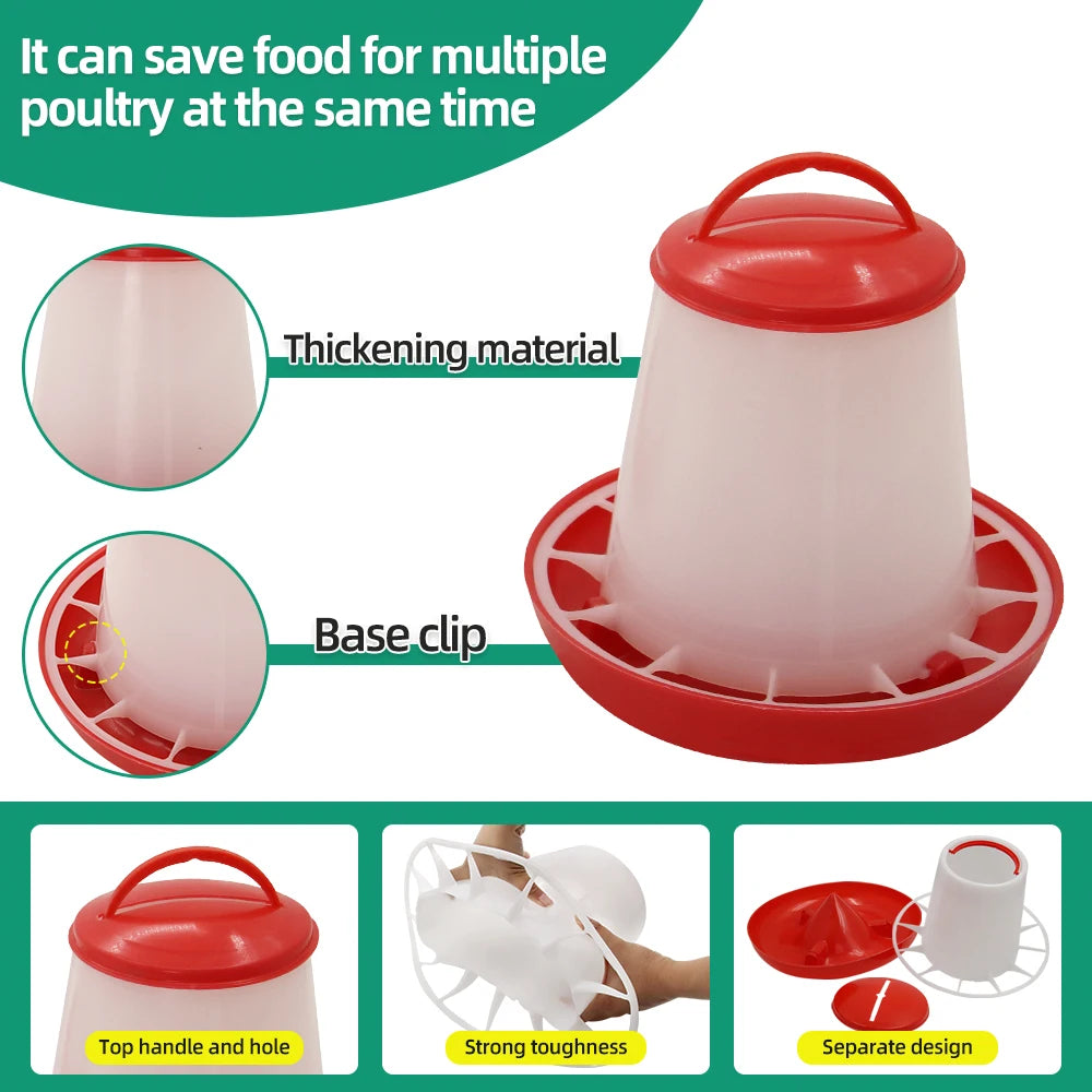 3kg+3L Poultry Feeder And Waterer Water Food Dispenser Automatic Chicken Birds Chick Waterer Feeding Bucket Container Supply