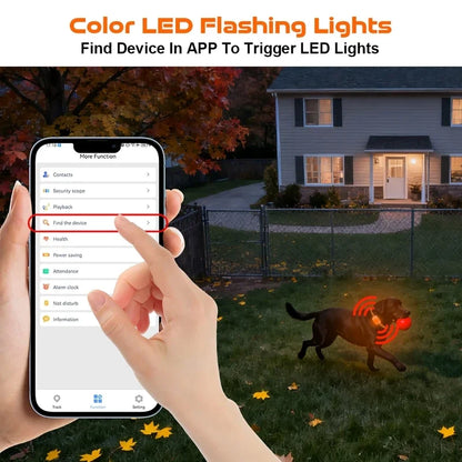 GPS Pet Locator Smart Collar with Colorful LED Flash IP67 Waterproof Pet Pedometer Calorie Health Data Monitoring Mini Tracker