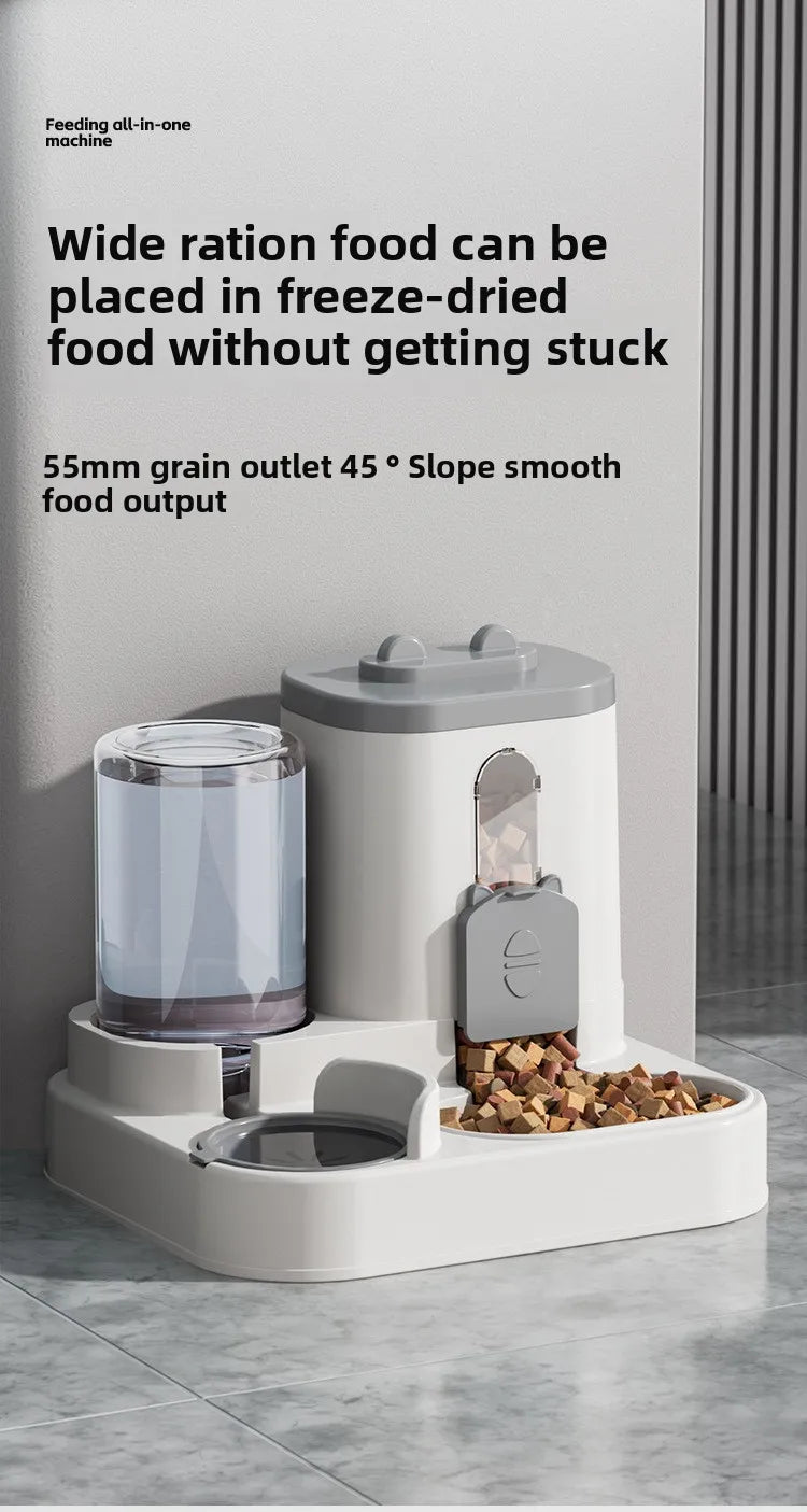 Cat Bowl Automatic Feeder with Spill Proof Design with Water Fountain Pet Food Dispenser for Small Medium Large Cats Dogs