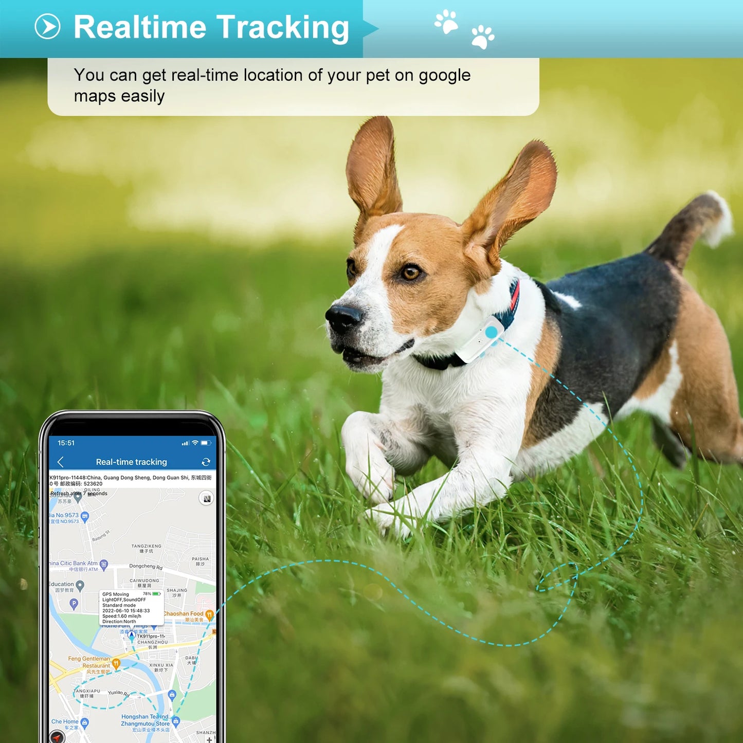 4G GPS Locator Mini GPS Pets Tracker 4G Dog Cat GPS Tracker Pet 4G Best Dog GPS Tracker With Free APP Waterproof IP67