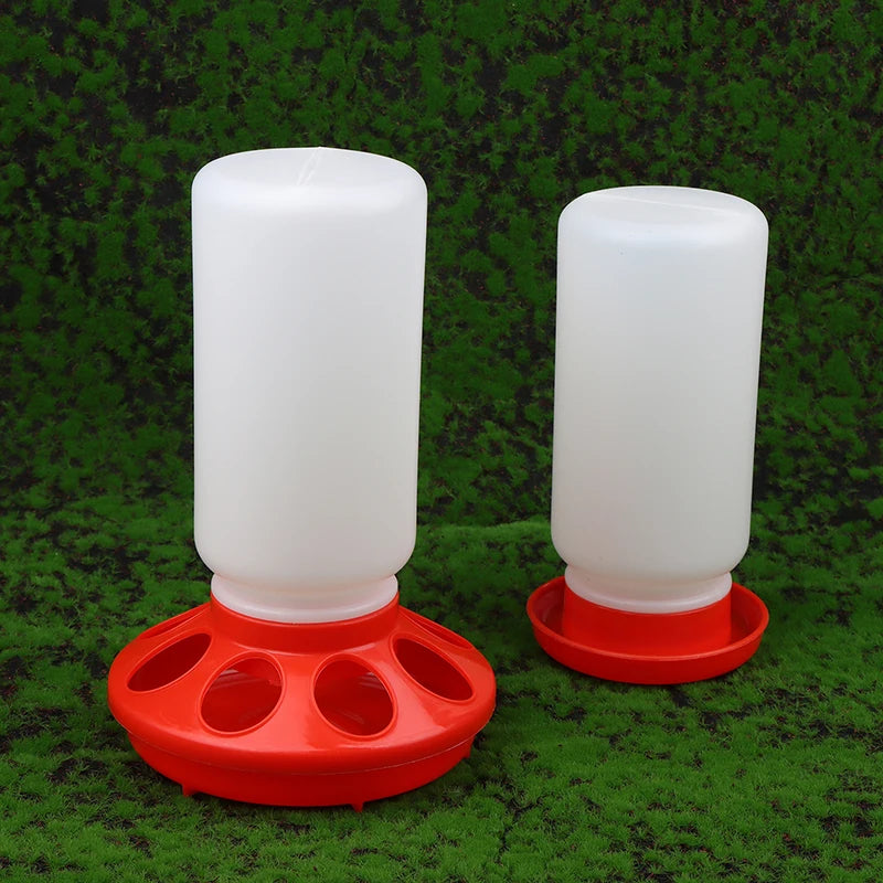 [F] Poultry Thickened Feeder And Drinker Water Food Dispenser Automatic Chicken Birds Chick Waterer Feeding Bucket Container