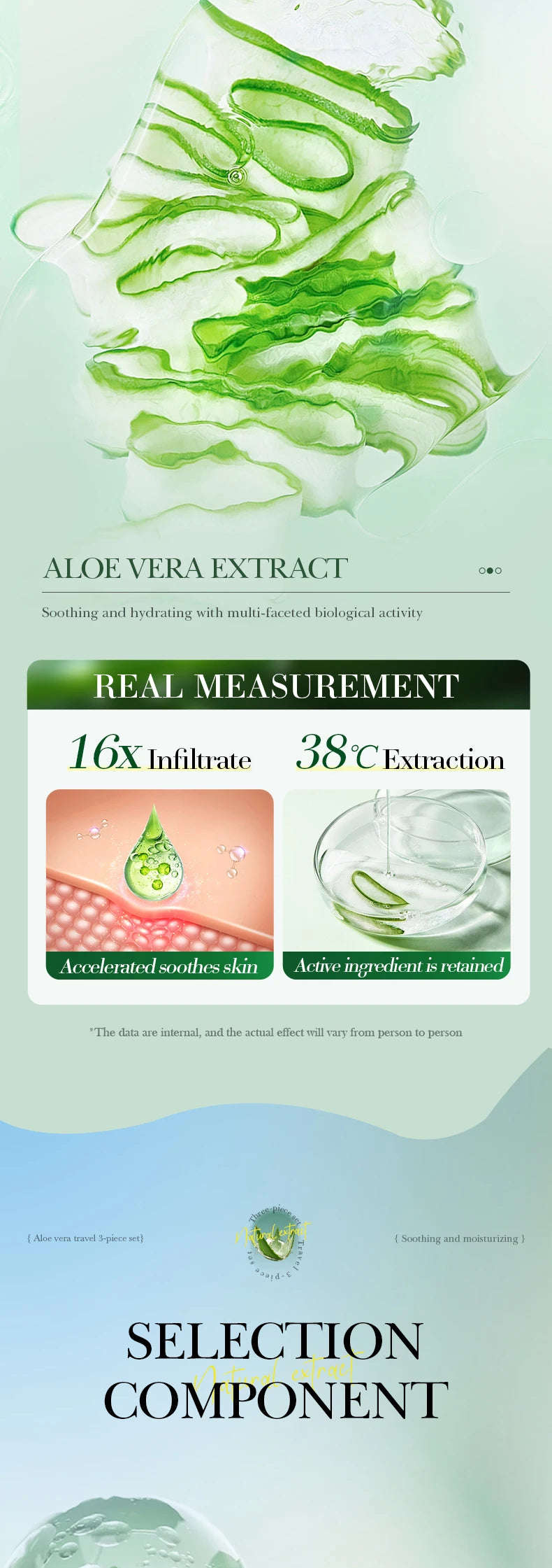Facial Skin Care Set Moisturizing Facial Cleanser Refreshing Facial Cleanser firming Aloe Vera Face Gel Rejuvenate Skin Lighten