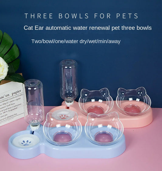 3K Pet SuppliesElevated Bowls For Cats And DogsDurable Double Cat And Dog Bowl FeedersElevated Cat Feeding And Drinking Supplies