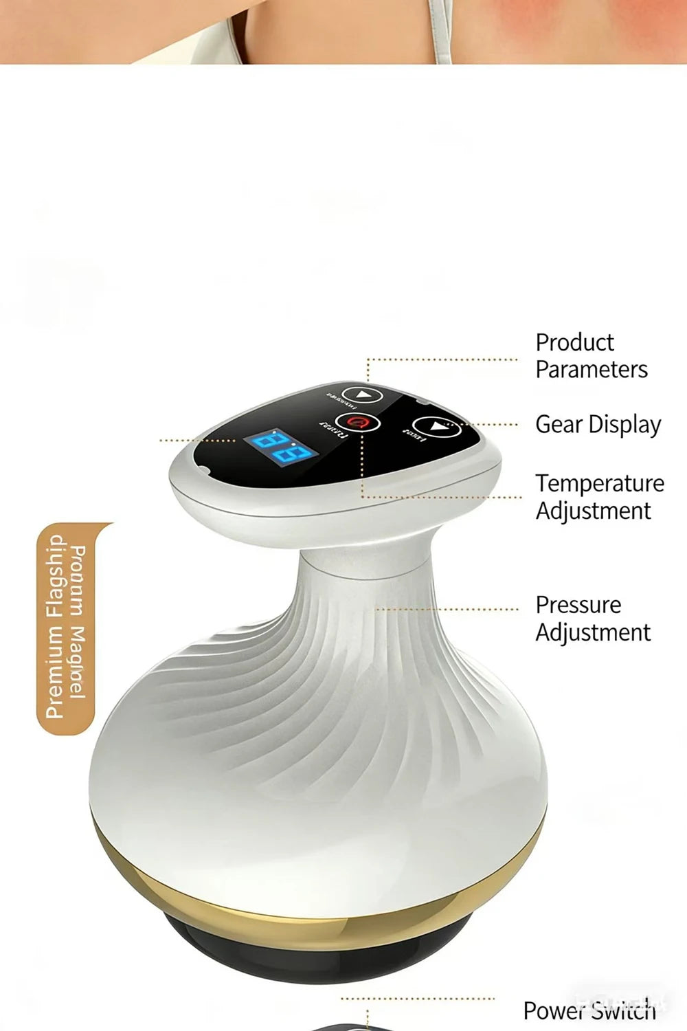Electric Massage Meridian Brush, Universal Body Mud Scraping, Cupping Scraper, Abdominal and Back Massager, for Home Use