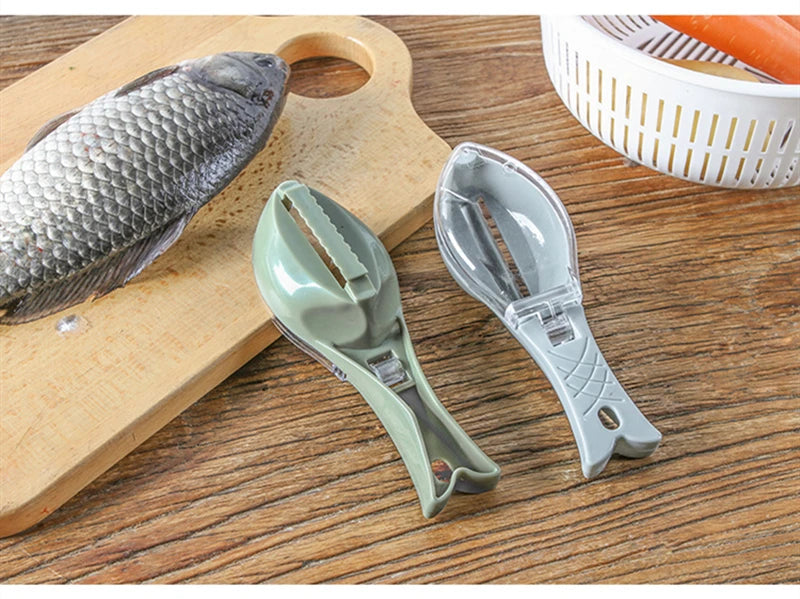 Kitchen Tools Fish Scales Graters Scraper Fish Cleaning Tool Scraping Scales Device with Cover Home Kitchen Cooking Fish Tool