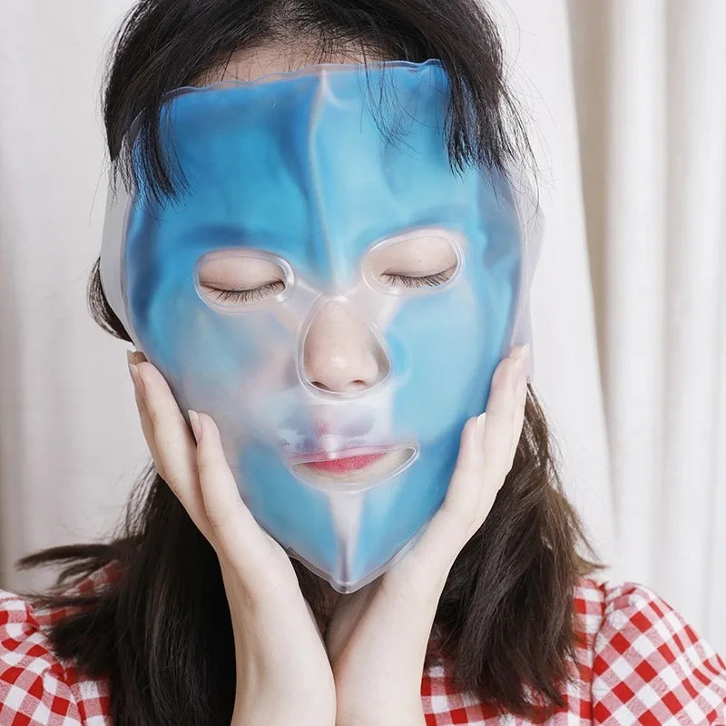 1PC Full Face Massage Ice Mask Hot Cold Compress Gel Cooling Ice Face Eye Mask Facial Mask Face Ice Pack Sleeping Face