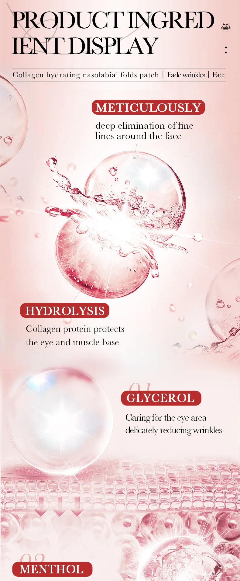 Firming Fine Lines Hydrocrystaline Patch Lifting Sagging Facial Skin Deep Nourishing Facial Mask Korean Facial Care Product
