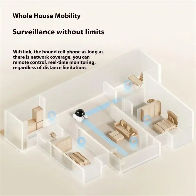 360 Degree Rotating Pet Camera with Two Way Talk Function and Night Detection Robot Cameras for Home Security Dureve