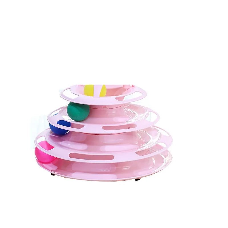 3 Layer Cat Turntable Interactive Track Toy – Cat Space Tower My Store 2